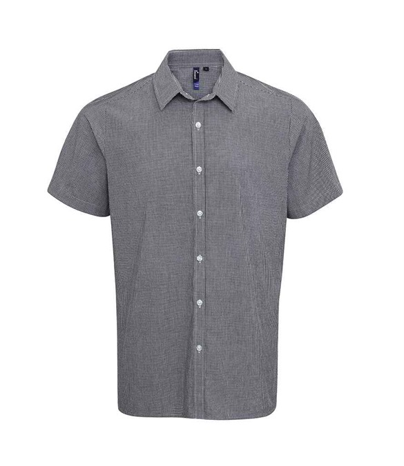Premier Gingham Short Sleeve Shirt – Black/White