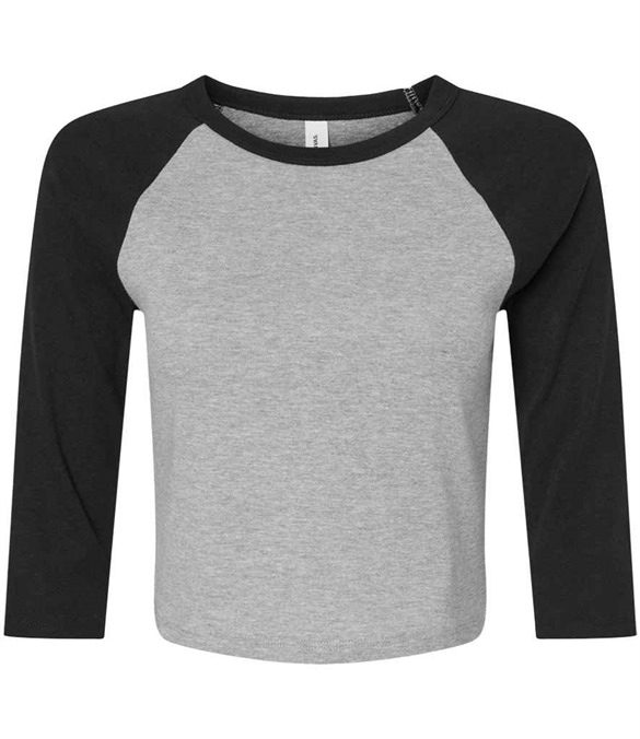 Bella Ladies Micro Rib 3/4 Raglan Baby T-Shirt – Athletic Heather/Black