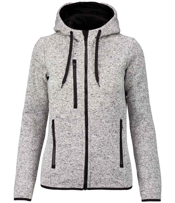 Proact Ladies Heather Hooded Jacket – Light Grey Melange