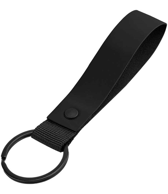 BagBase Matte PU Key Ring – Black