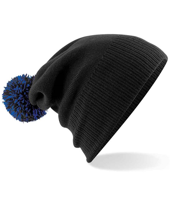 Beechfield Snowstar Beanie – Black/Bright Royal