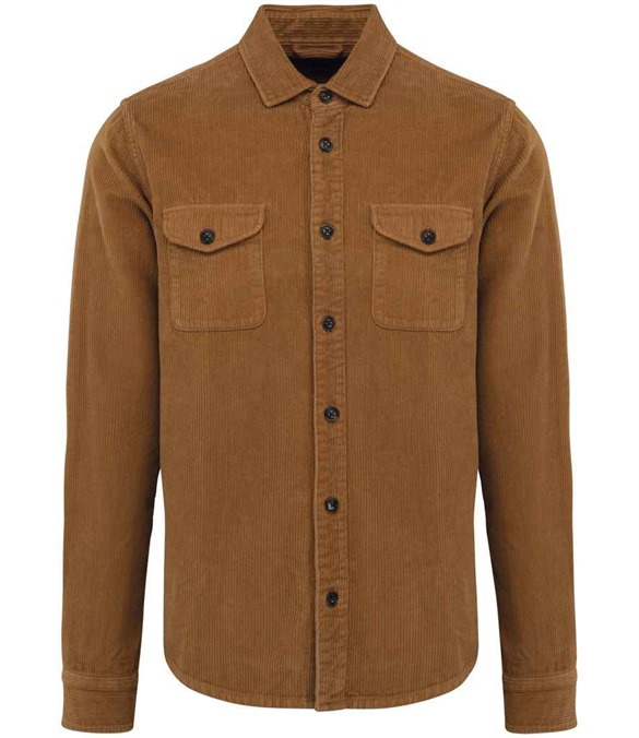 Spasso Faded Corduroy Overshirt – Washed Brown Sugar