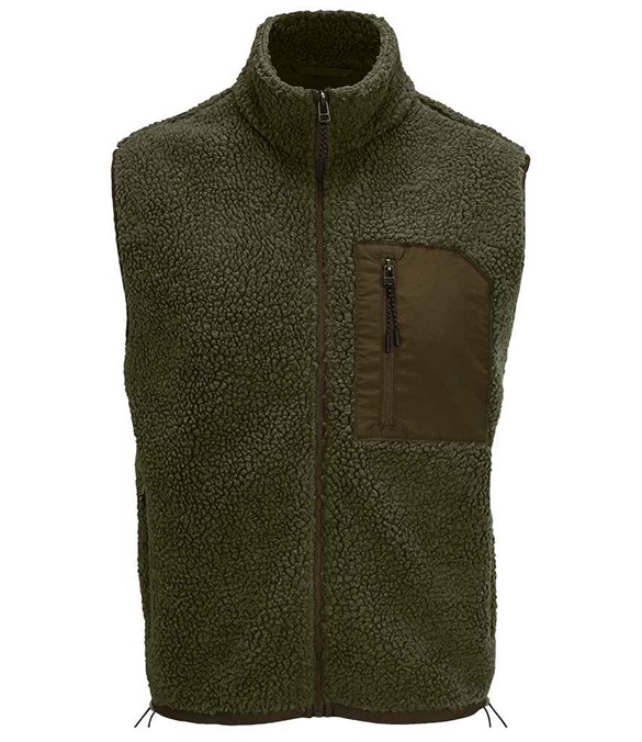 SOL'S Unisex Fury Sherpa Bodywarmer – Army/Dark Army