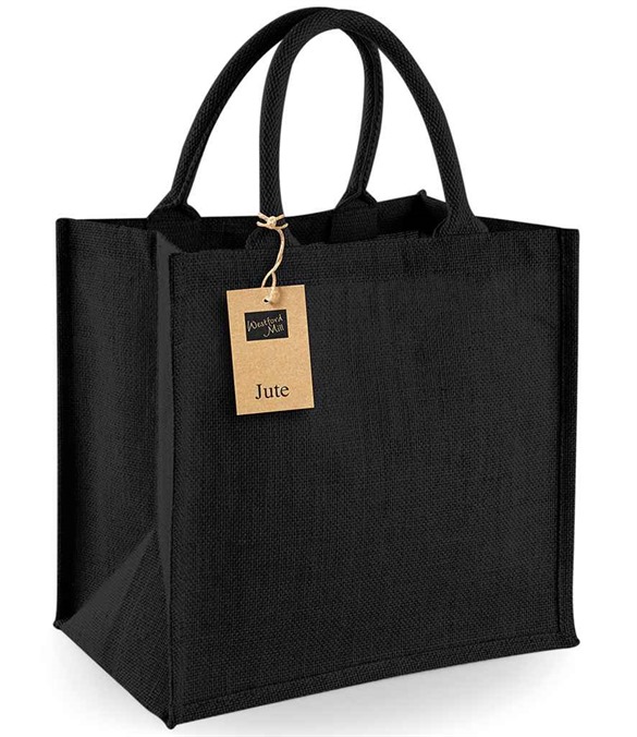 Westford Mill Jute Midi Tote Bag – Black/Black