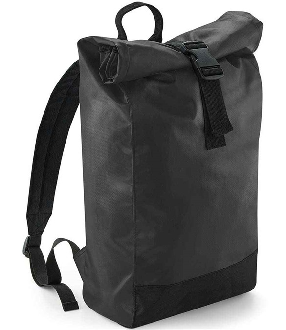 BagBase Tarp Roll-Top Backpack – Black