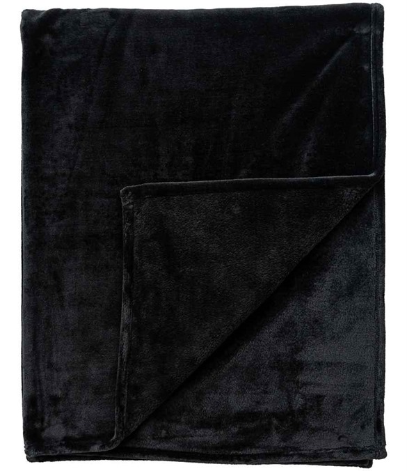 Brand Lab Large Plush Fleece Blanket – Black
