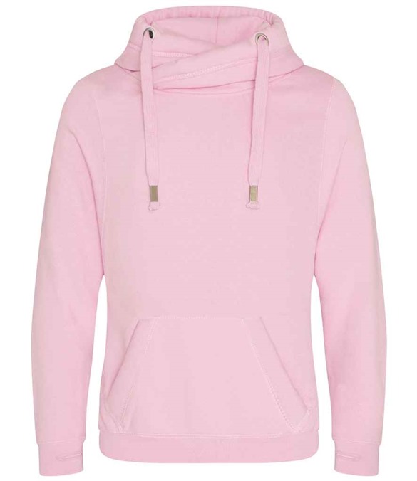 AWDis Cross Neck Hoodie – Baby Pink