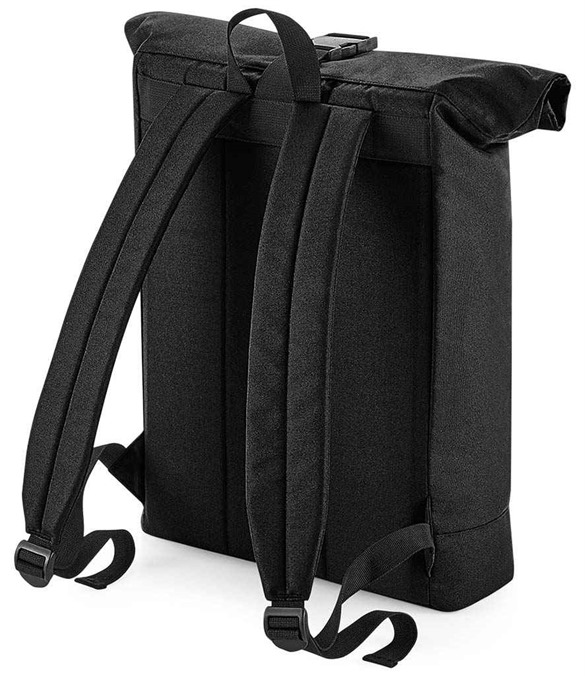 BagBase Recycled Roll-Top Backpack – Black