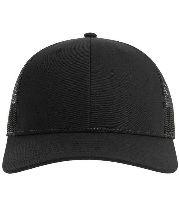 Atlantis Bryce Recycled Trucker 6 Panel Cap – Black/Black