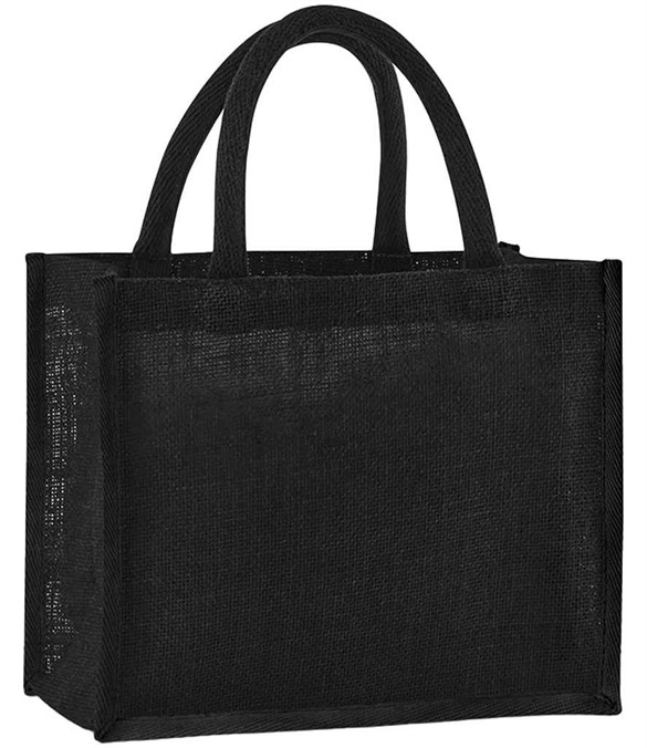 Westford Mill Natural Starched Jute Midi Tote Bag – Black/Black