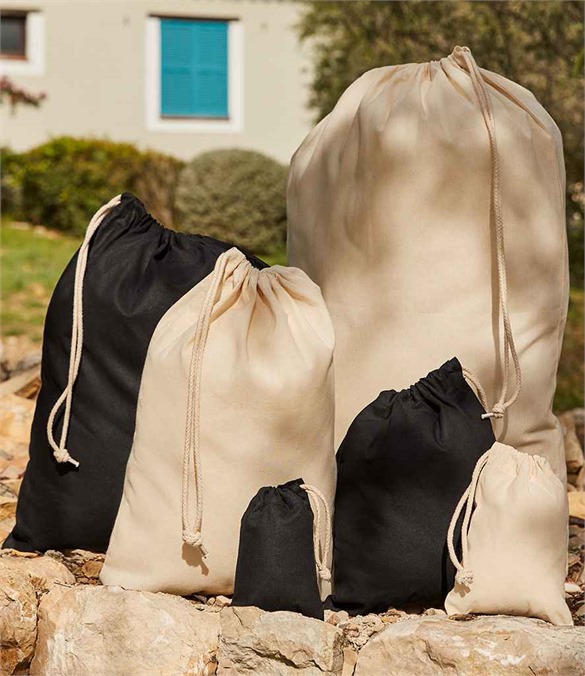 Westford Mill Recycled Cotton Stuff Bag – Black