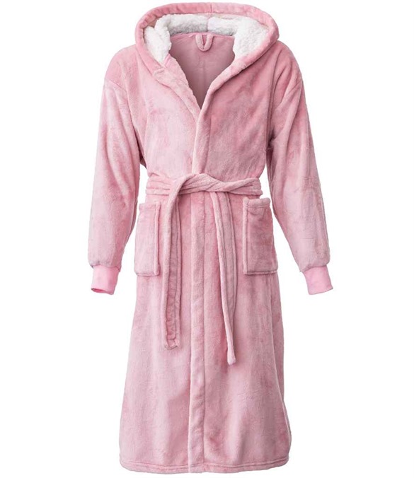 Brand Lab Unisex Hooded Cuffed Robe – Blush Pink