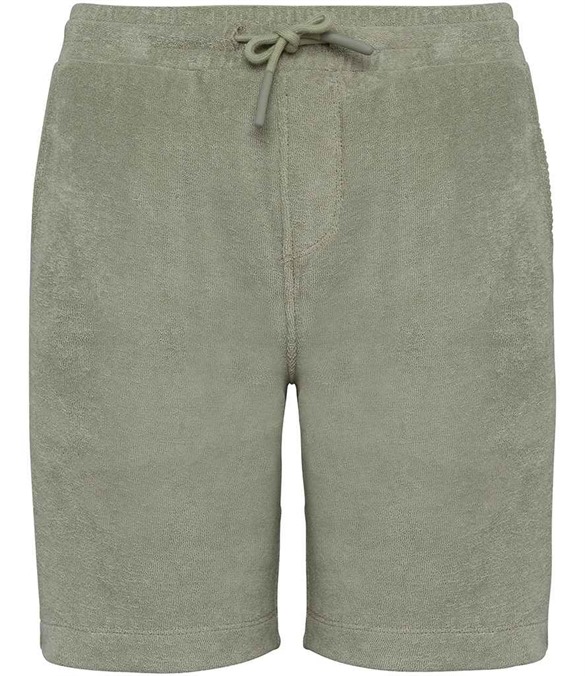 Native Spirit Kids Drawcord Terry Towel Shorts – Almond Green
