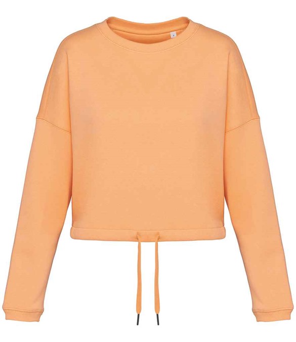 Native Spirit Ladies Oversized Cropped Sweatshirt – Apricot
