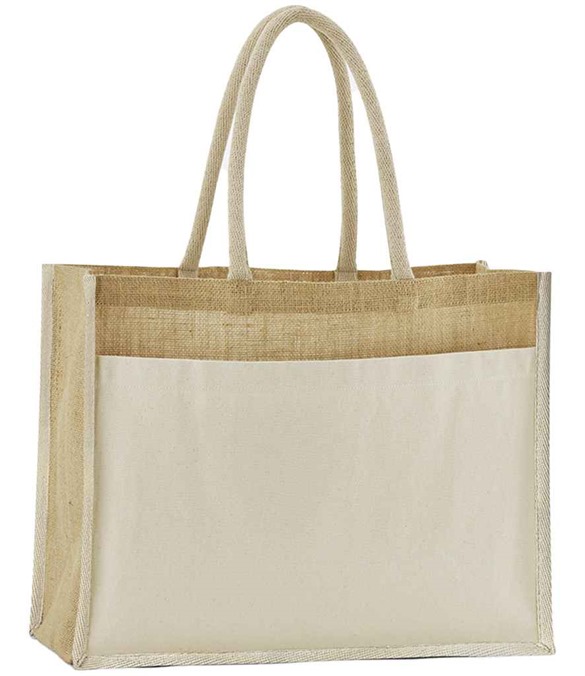 Westford Mill Cotton Pocket Natural Starched Jute Shopper – Natural