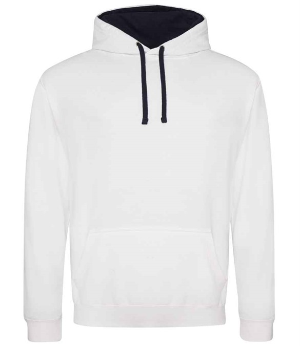 AWDis Varsity Hoodie – Arctic White/French Navy