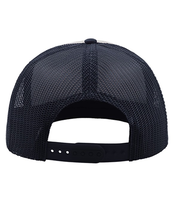 Atlantis Snap 90s Flat Visor 5 Panel Trucker Cap – Navy/Navy