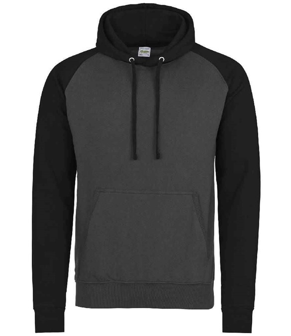 AWDis Baseball Hoodie – Charcoal/Jet Black