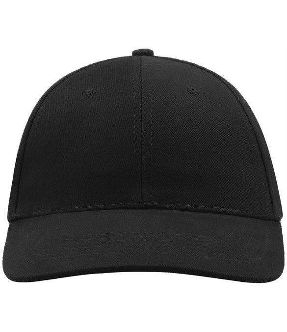 Atlantis Liberty Six Buckle Brushed Cotton 6 Panel Cap – Black
