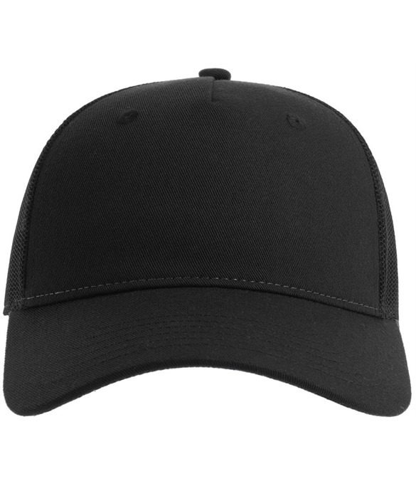 Atlantis Zion Recycled Trucker 5 Panel Cap – Black/Black