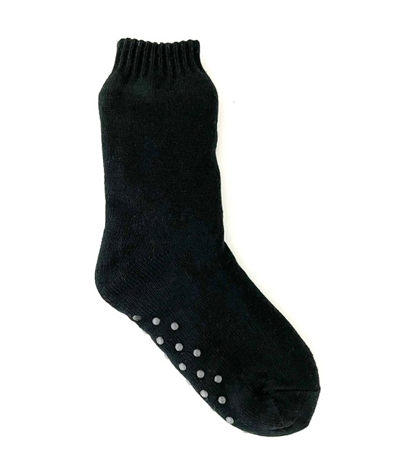Adult sherpa socks with turndown – Black/Black
