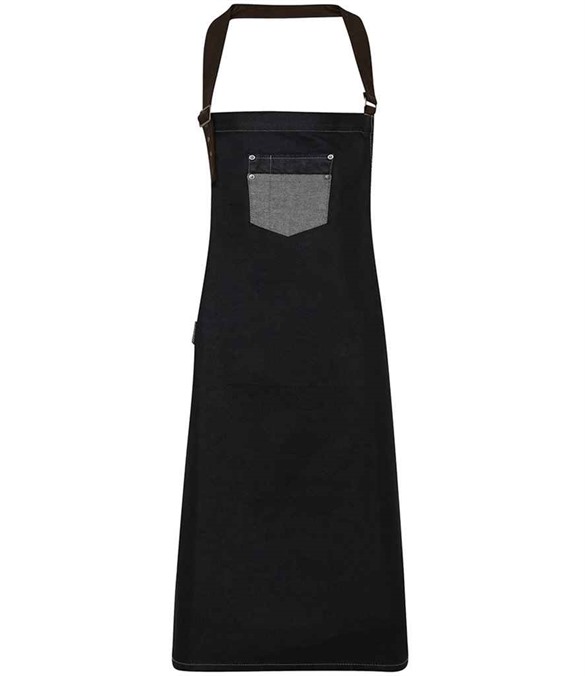 Premier Division Bib Apron – Black Denim