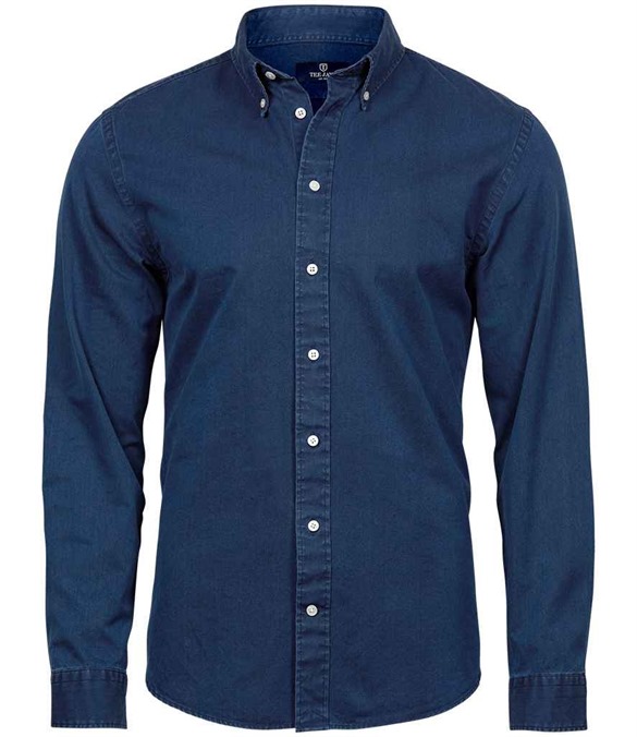 Tee Jays Long Sleeve Casual Twill Shirt – Indigo