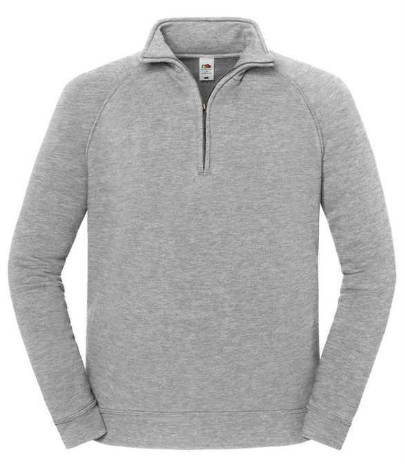 Fruit of the Loom Iconic Premium Zip Neck Sweatshirt – Athletic Heather