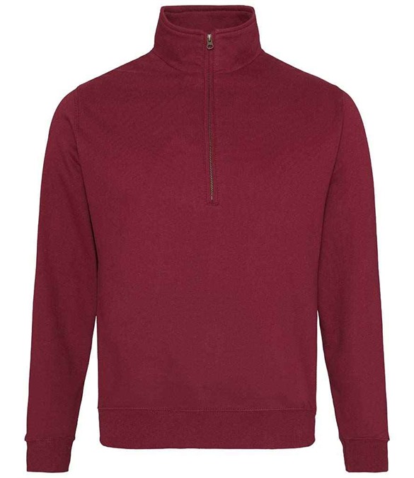 AWDis Sophomore Zip Neck Sweatshirt – Burgundy