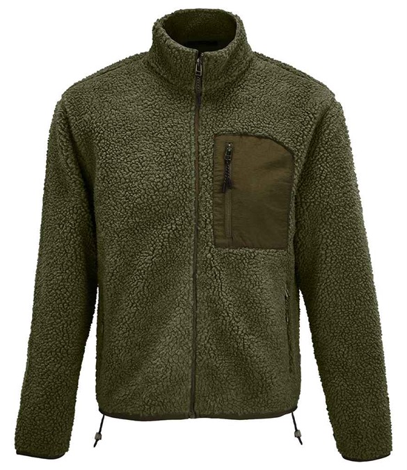 SOL'S Unisex Fury Sherpa Jacket – Army/Dark Army