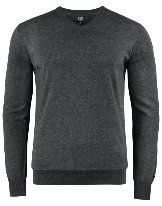 Oakville V-Neck Sweater – Anthracite Melange
