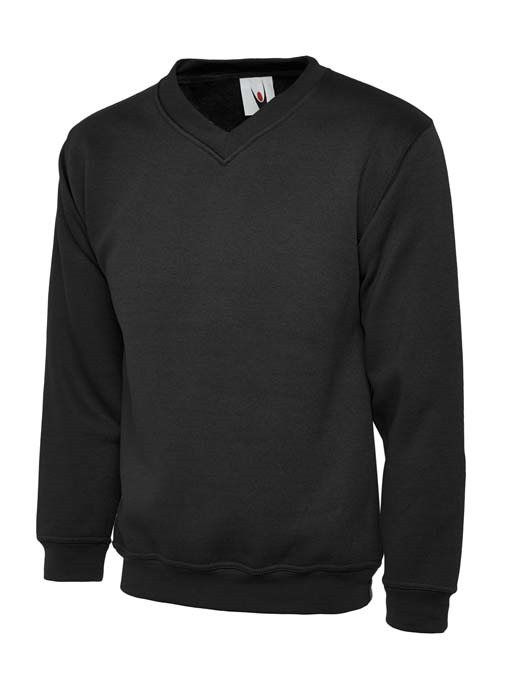 Classic V-Neck Sweatshirt – Black