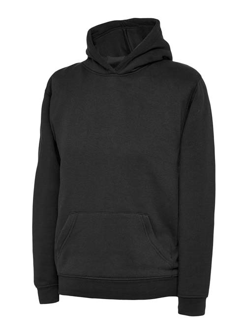 Childrens Classic Hooded Sweatshirt – Black