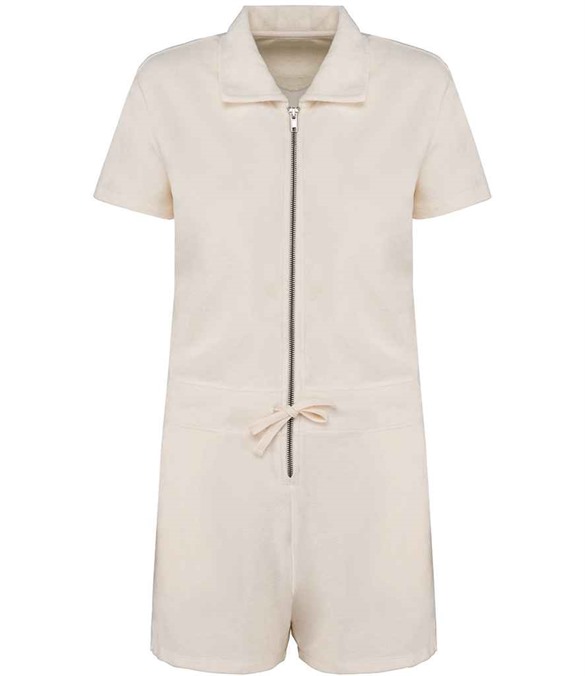 Native Spirit Ladies Terry Towel Short Overall – Ivory