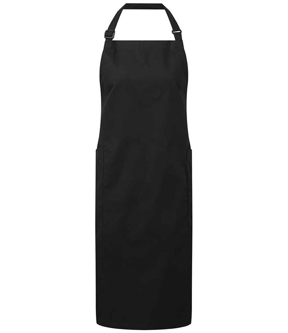 Premier Recycled Polyester and Fairtrade Organic Cotton Bib Apron – Black