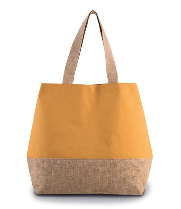 Kimood Canvas & Jute Shopper – Cumin Yellow/Natural