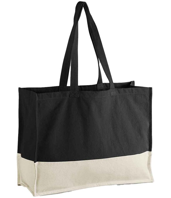 Westford Mill EarthAware Organic Contrast Shopper – Black/Natural