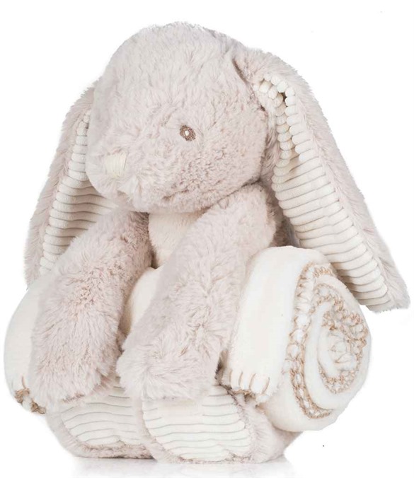 Mumbles Rabbit and Blanket Set – Cream
