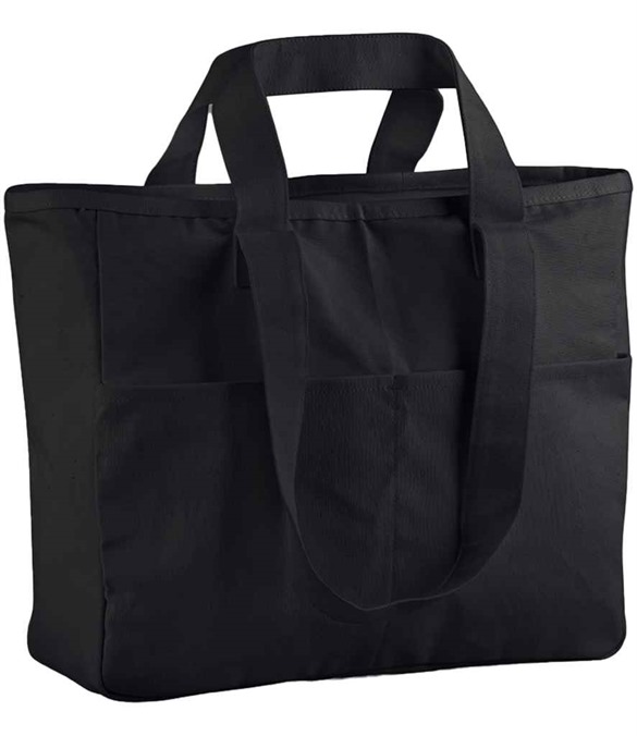 Westford Mill Double Handle Cargo Pocket Tote Bag – Black