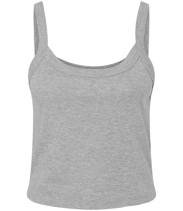 Bella Ladies Micro Rib Spaghetti Strap Tank Top – Athletic Heather