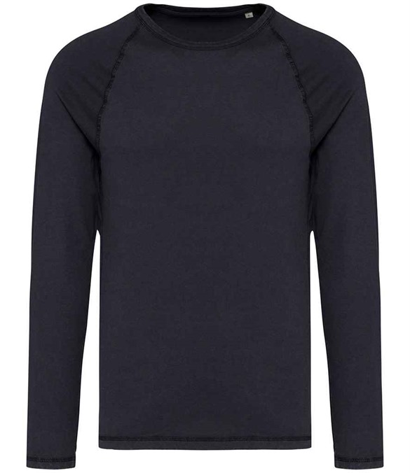 Native Spirit Raglan Long Sleeve Washed T-Shirt – Washed Coal Grey