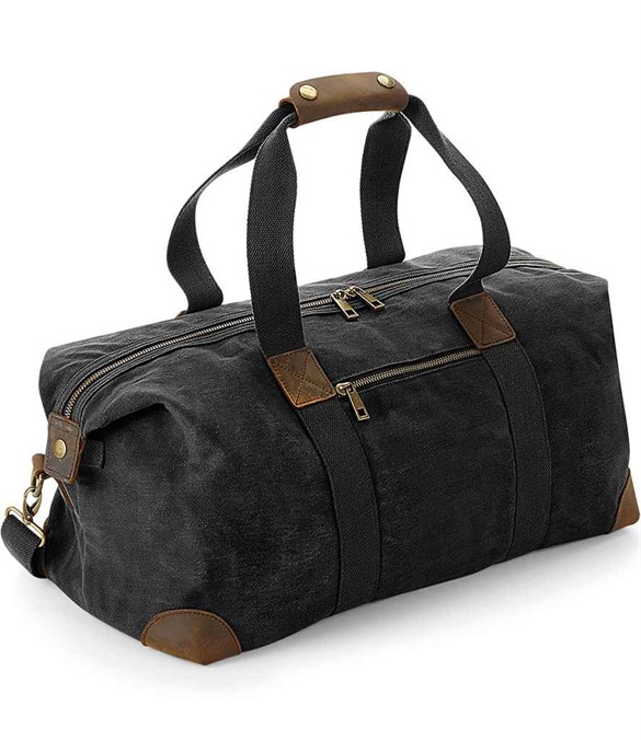 Quadra Heritage Waxed Canvas Holdall – Black