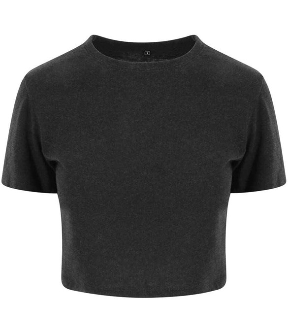 AWDis Ladies Tri-Blend Cropped T-Shirt – Heather Black