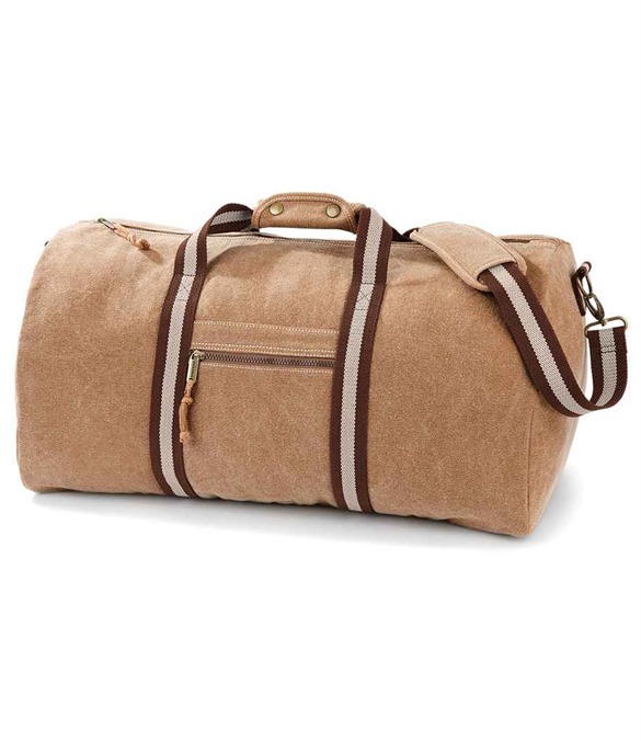 Quadra Vintage Canvas Holdall – Sahara
