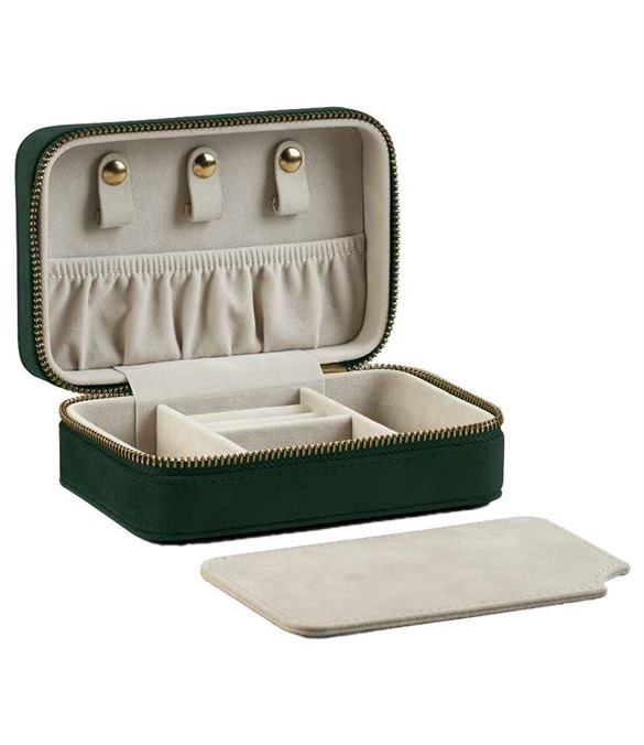 BagBase Velvet Travel Jewellery Box – Dark Emerald