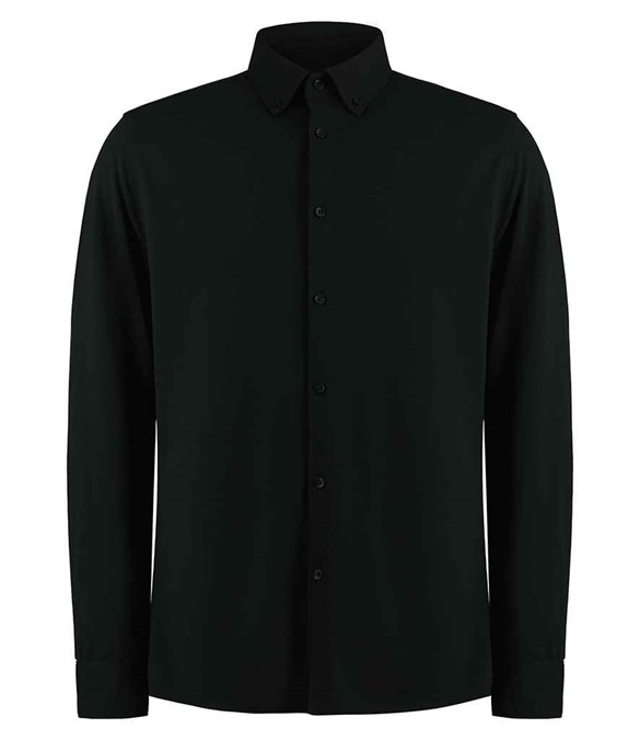 Kustom Kit Long Sleeve Superwash 60?C Pique Shirt – Black