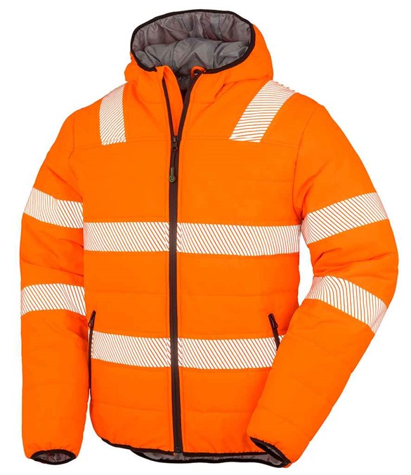 Result Recycled Ripstop Padded Safety Jacket – Fluorescent Orange