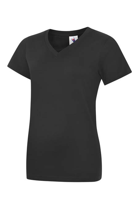 Ladies Classic V-Neck T-Shirt – Black
