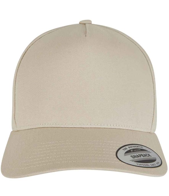 Flexfit 5 Panel Curved Classic Snapback Cap – Beige