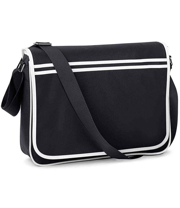BagBase Retro Messenger Bag – Black/White